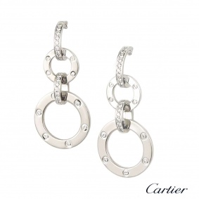 Cartier Love Earrings Diamond White Gold